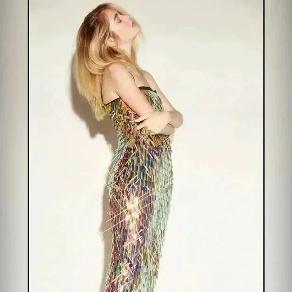 Milly Sequin Disco Sparkly Iridescent Cocktail Dress Runway New Years  Holiday - threedaughtersproperties.com